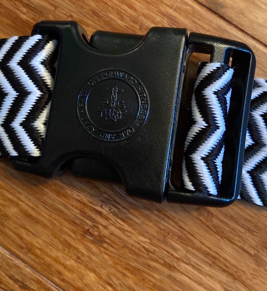 Oak And Reed Black Fanny Pack / Belt Bag – Black/white Adjustable Strap