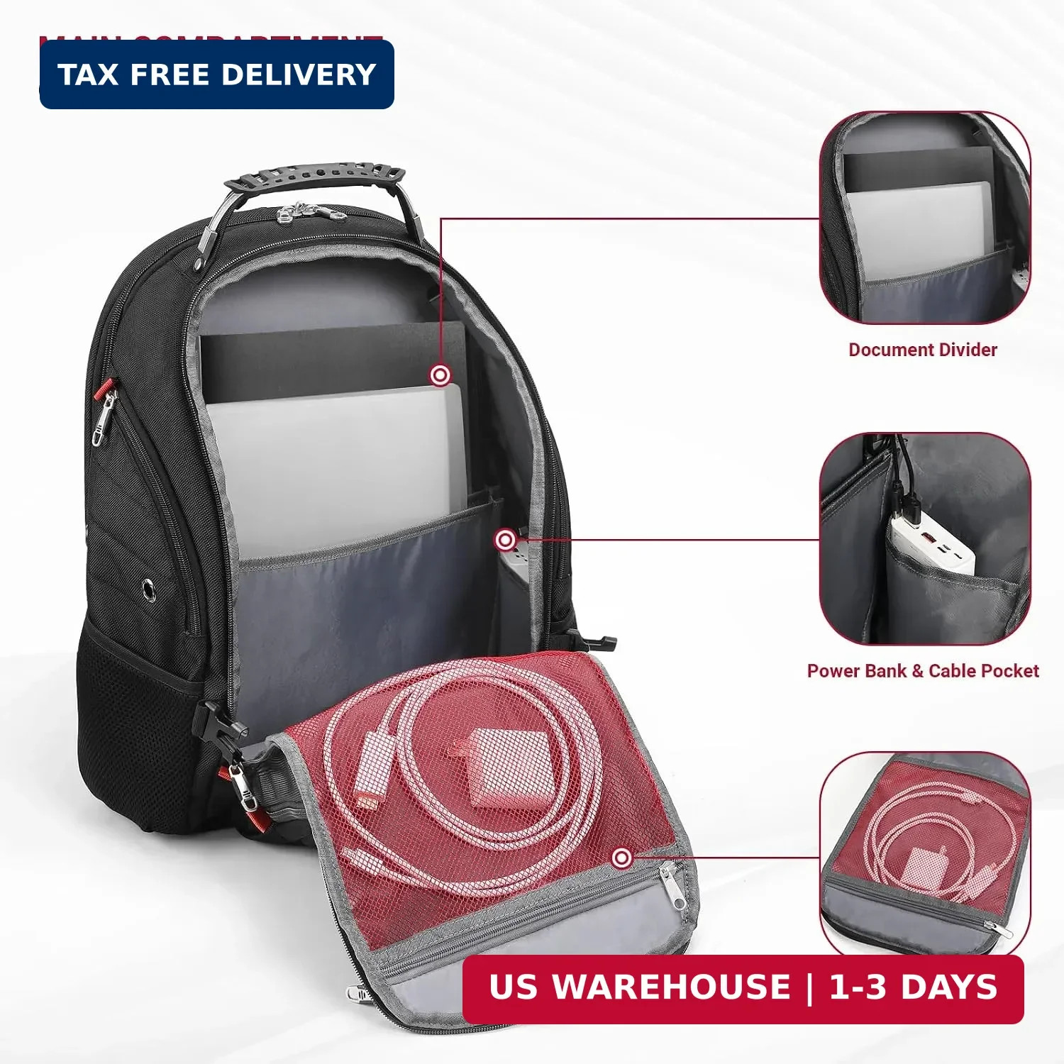 Star Cloud 17.3″ Laptop Backpack – USB Charging, TSA Friendly, Business Travel