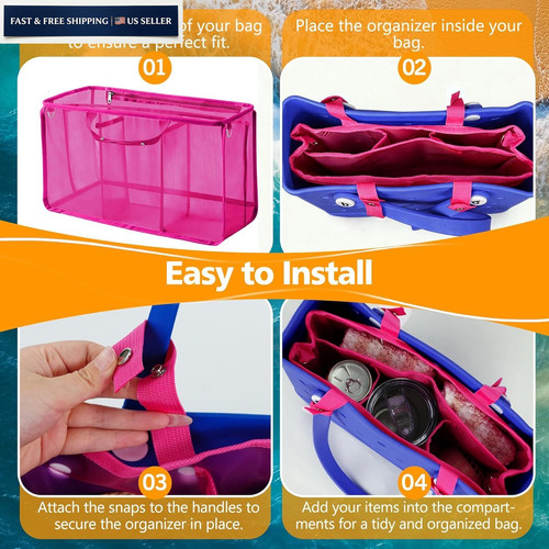 Organizer Inserts for Bogg Bag Accessories – Lightweight Mesh Divider Black
