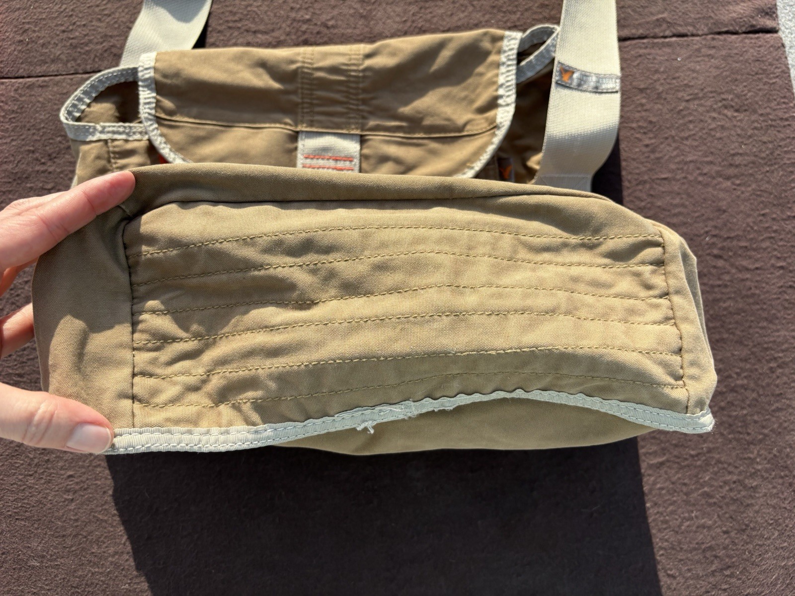 American Eagle Outfitters Y2K Canvas Messenger Bag Army Khaki Vintage Utility