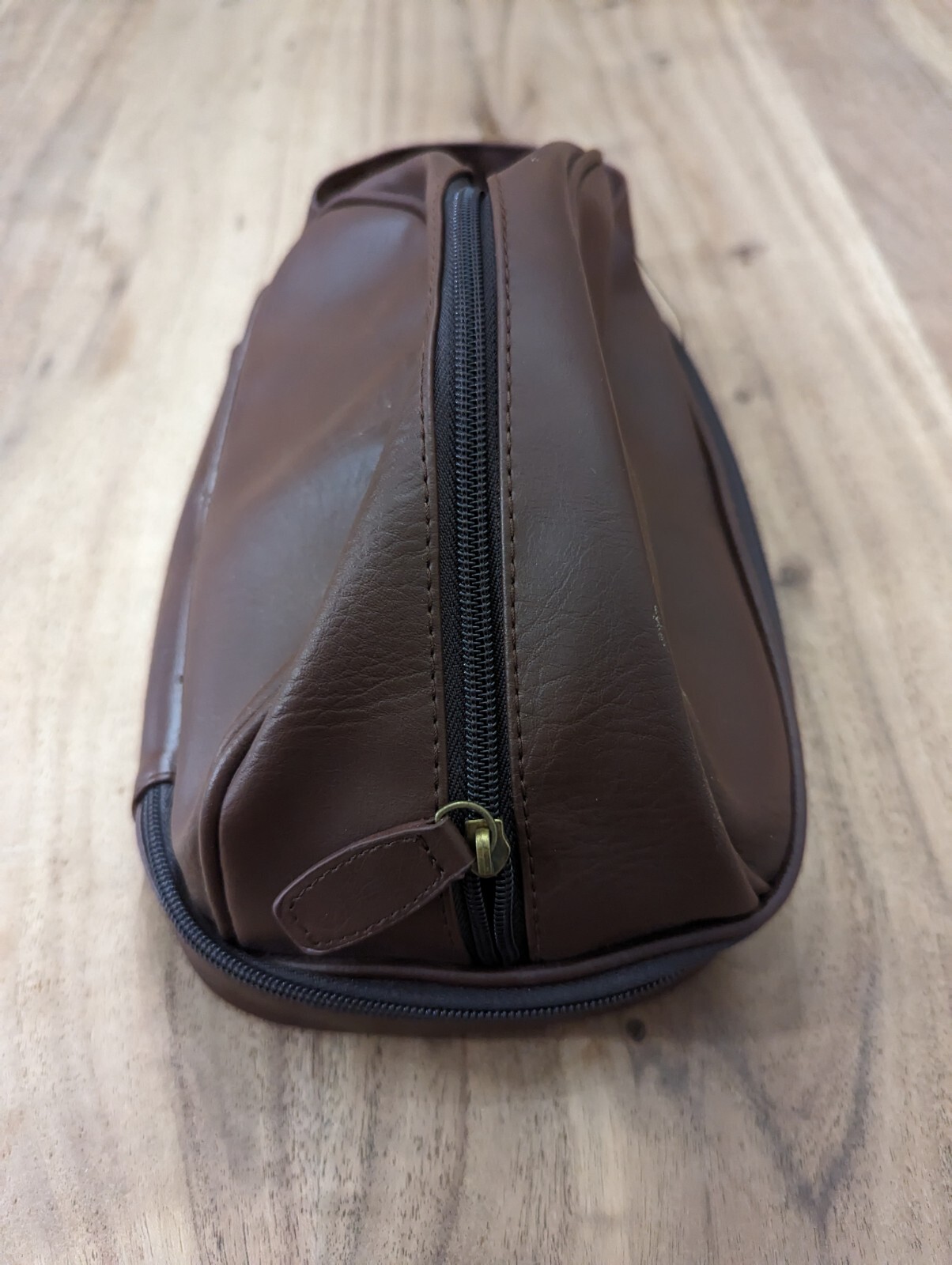 Original Penguin Leather Toiletry Bag Brown Travel Dopp Kit NWOT