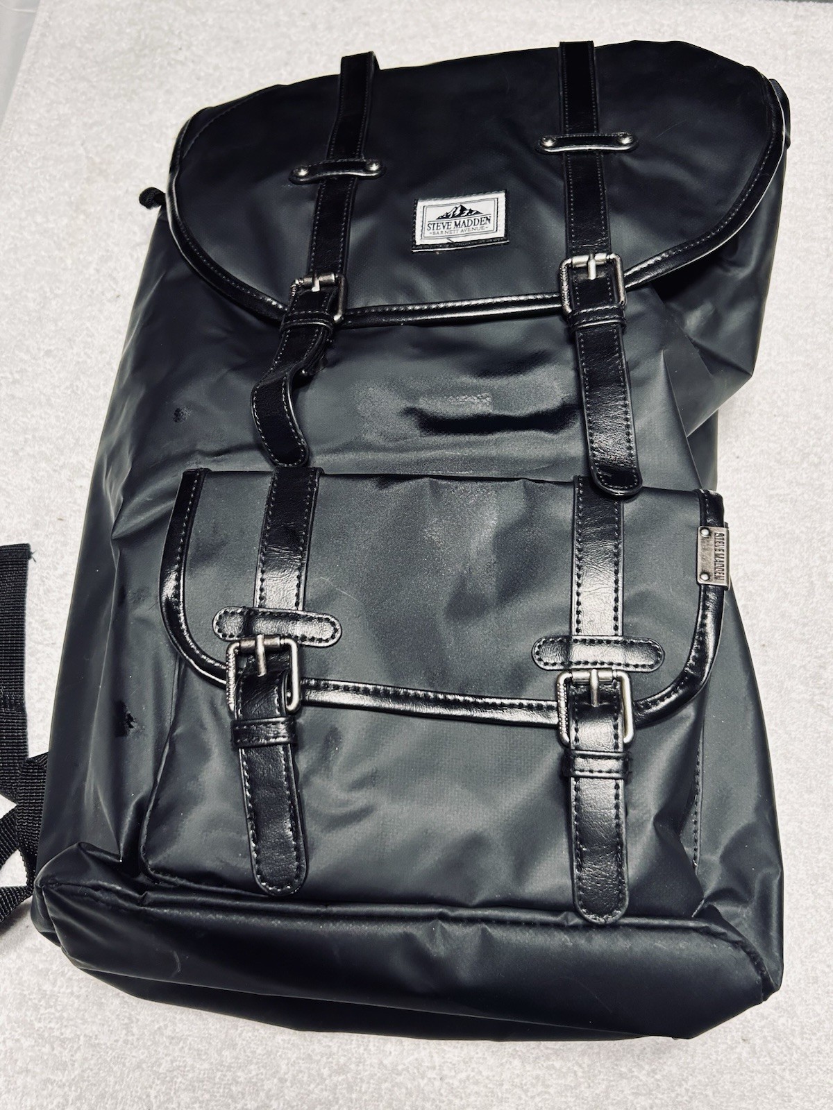 Steve Madden Mens Utility Travel Backpack Shoulder Bag Black MSRP $70 New W Tags