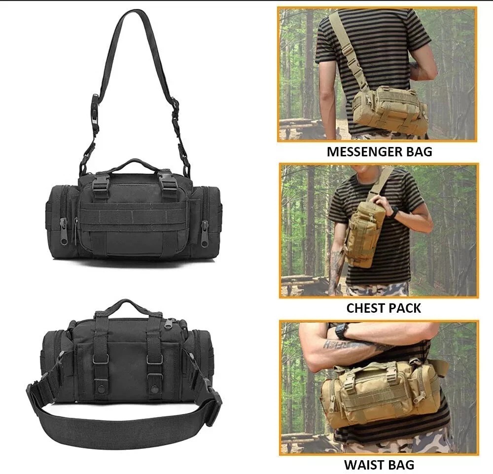 Crossbody Sling Chest Bag Multifunctional Outdoor Backpack Tactical Waist Pack