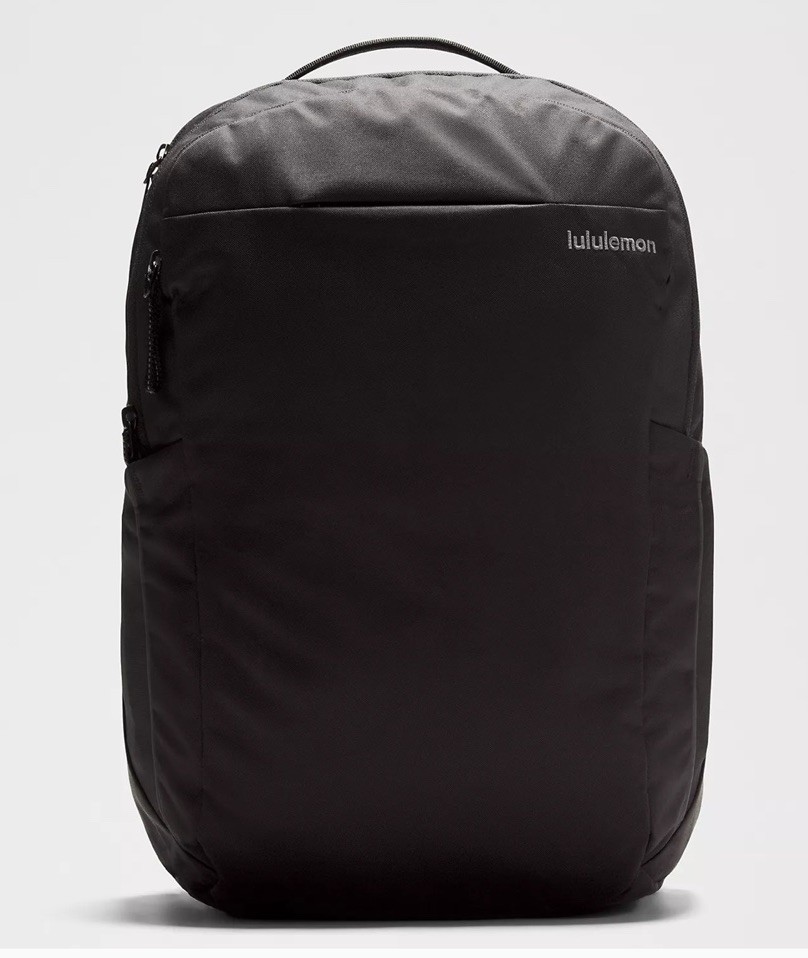 Lululemon Triple-Zip Tech Canvas, 28L Backpack In Black / Tan Interior