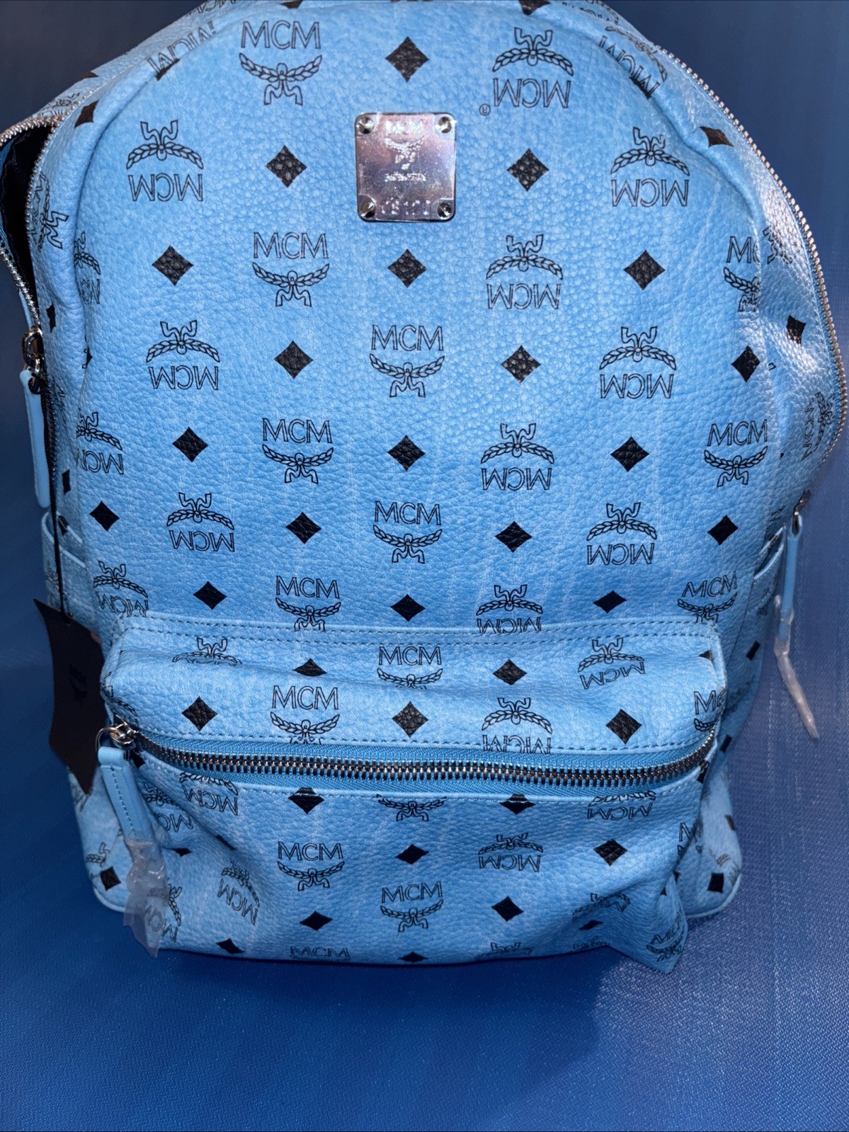 MCM NEW Medium Backpack – LIGHT BLUE (MMK7ASO78LL001) AUTHENTIC