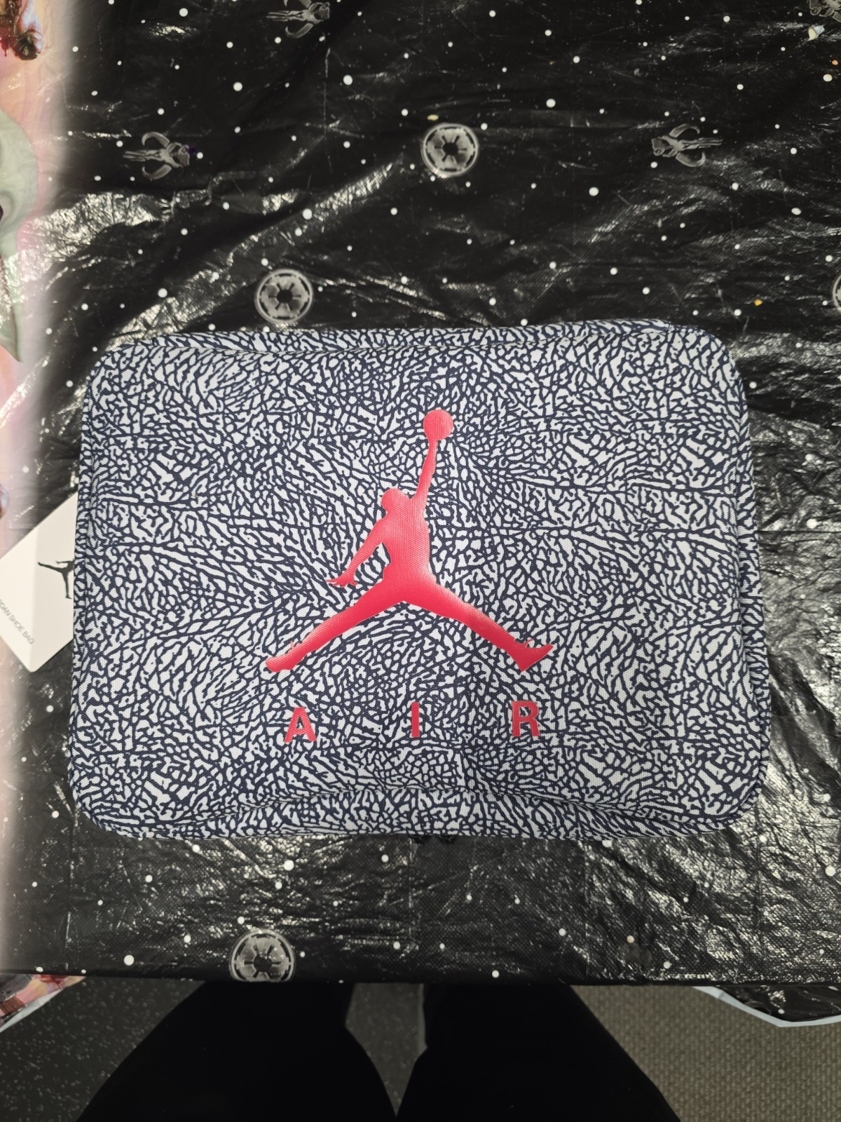 Nike Air Jordan Jumpman Cement Grey Elephant Print Shoe Box Storage Bag NEW