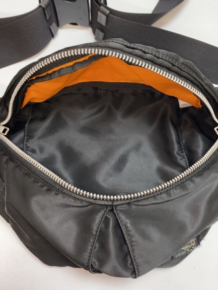 Authentic Porter Nylon Waist Bag Black 16cm Height Unisex Slim Travel Accessory