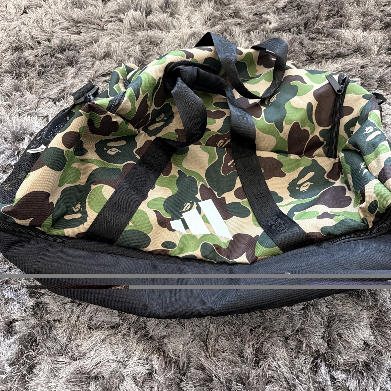 2025 AUTHENTIC ADIDAS X BAPE JY8236 LIMITED EDITION DUFFLE BAG!! FAST SHIPPING!!