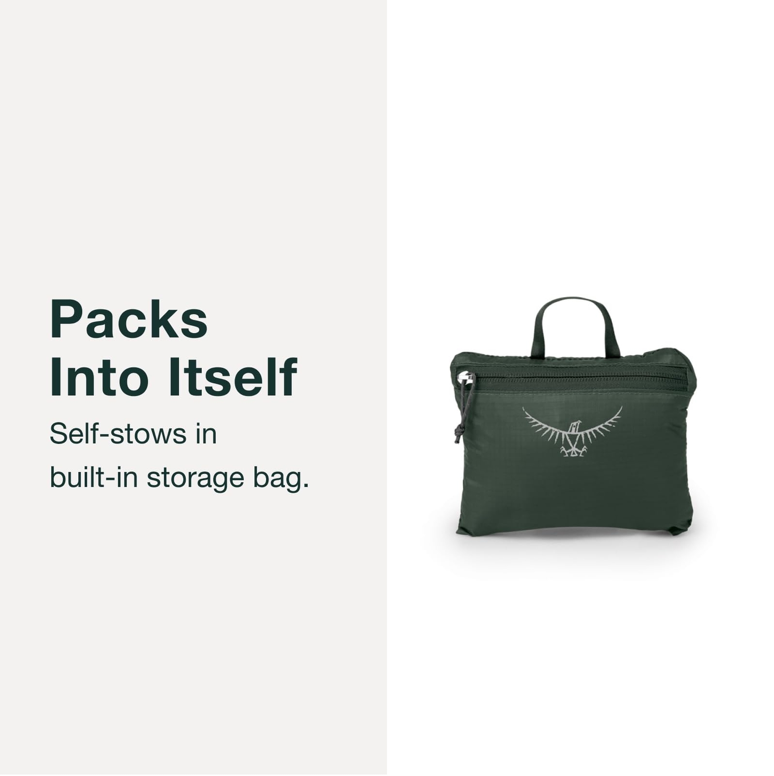 O S Black Packable Backpack for Organized Travel and Day Trips