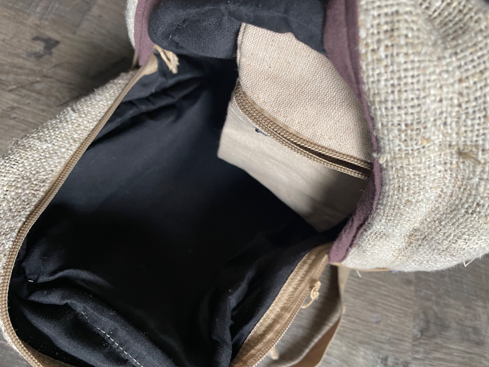 Himalayan Hemp THC Free boho multi color 13″ handmade backpack
