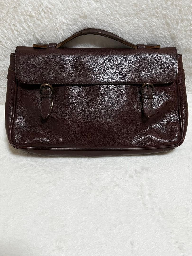 ILBISONTE Second Bag Clutch Leather 34cm x 21cm Pre-owned Rare Design