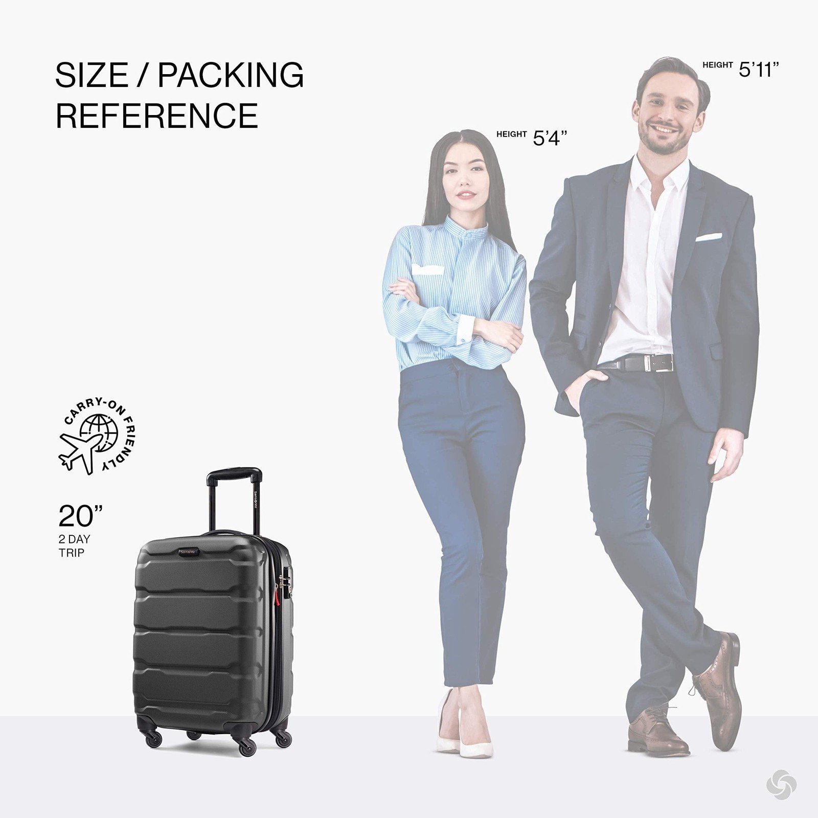 Samsonite Omni Pc Hardside Expandable Luggage with Spinner Wheels 20 Inch U34