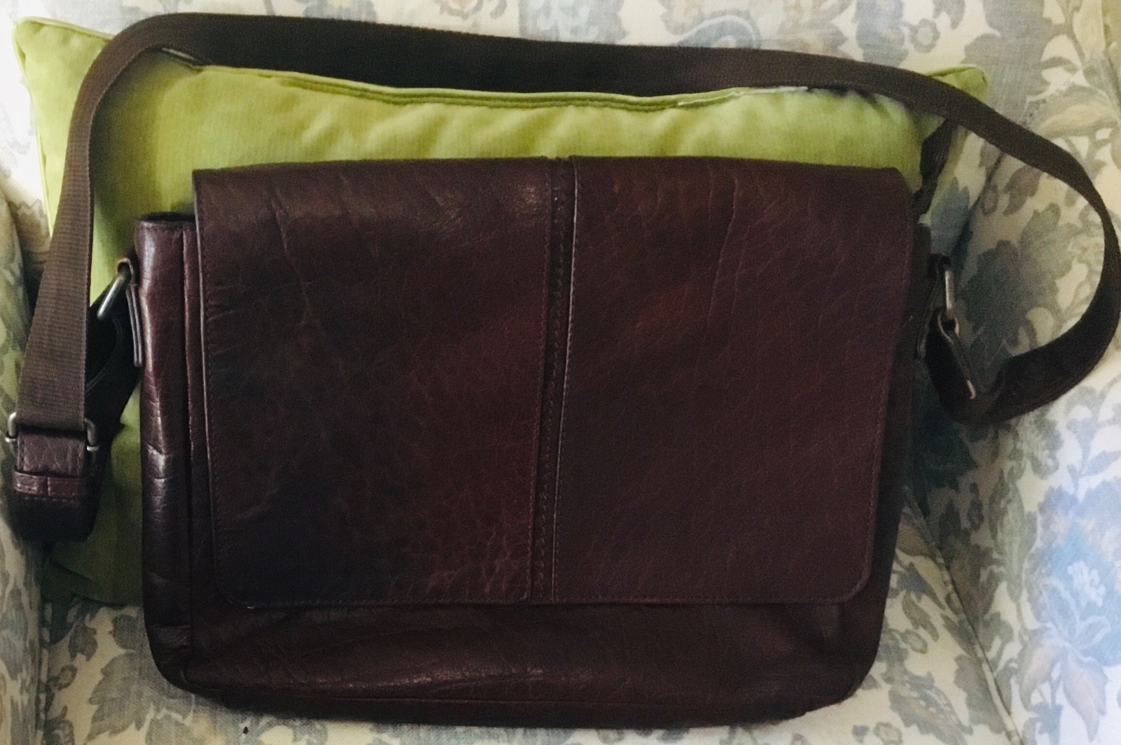 Leather Messenger Bag 15 inch. Brand not available.