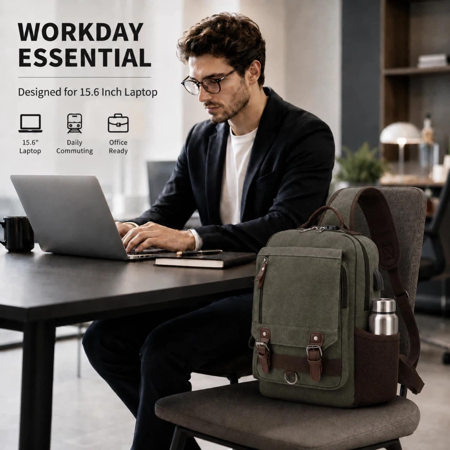 Sling Bag Large Capacity: Crossbody Bag for Men Fits 15.6 Inch Laptop A4 Files w