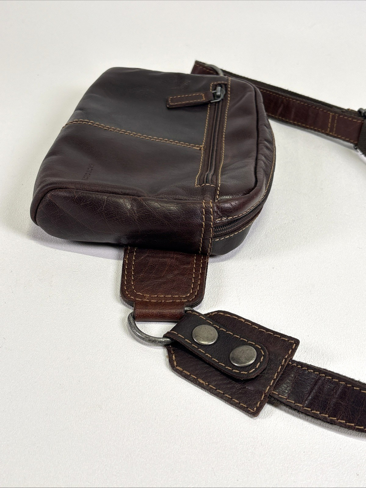 Jack Georges Voyager Brown Buffalo Fine Leather Belt Bag #7109 UNISEX