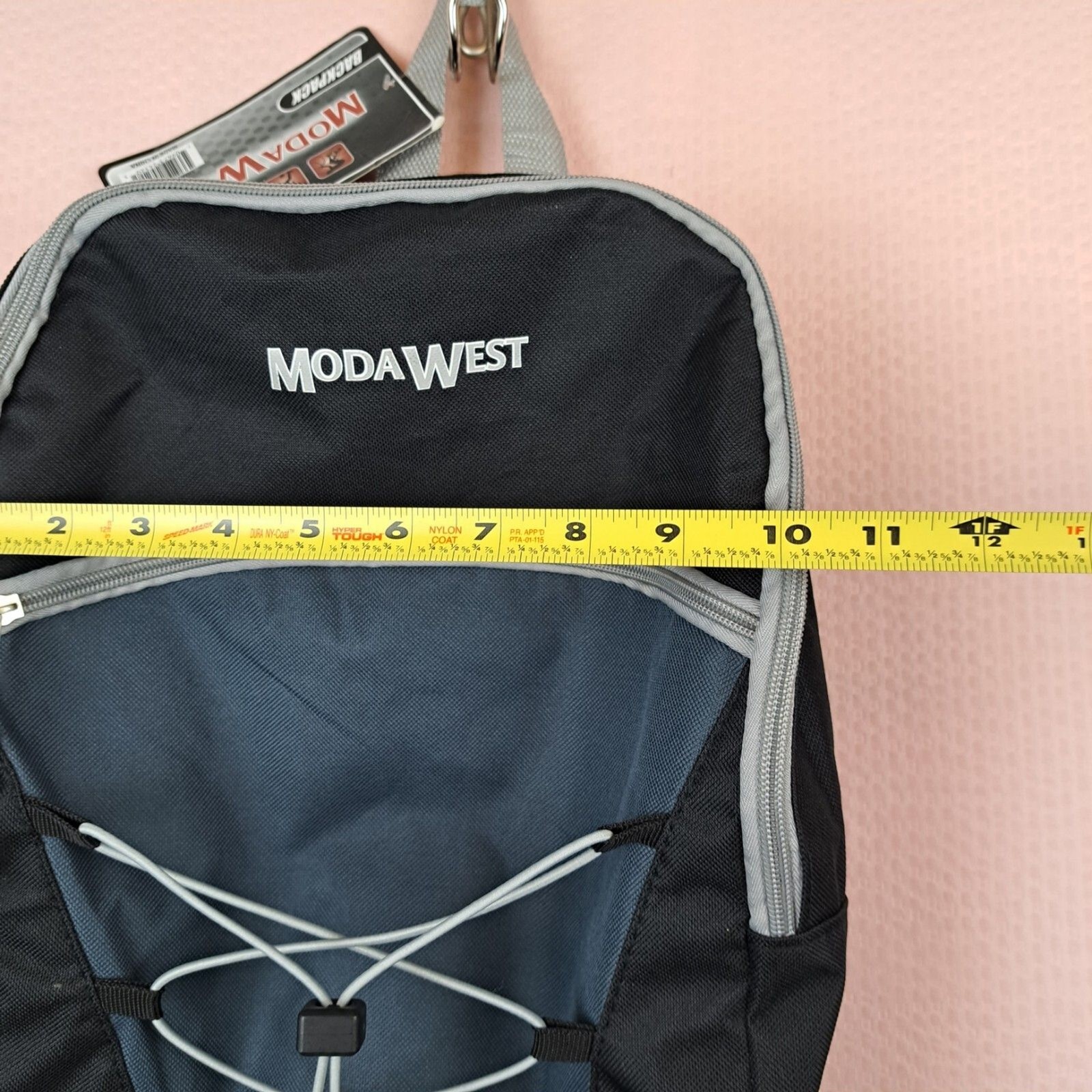 NEW Moda West Black Backpack Black and Blue Lace Up Lightweight