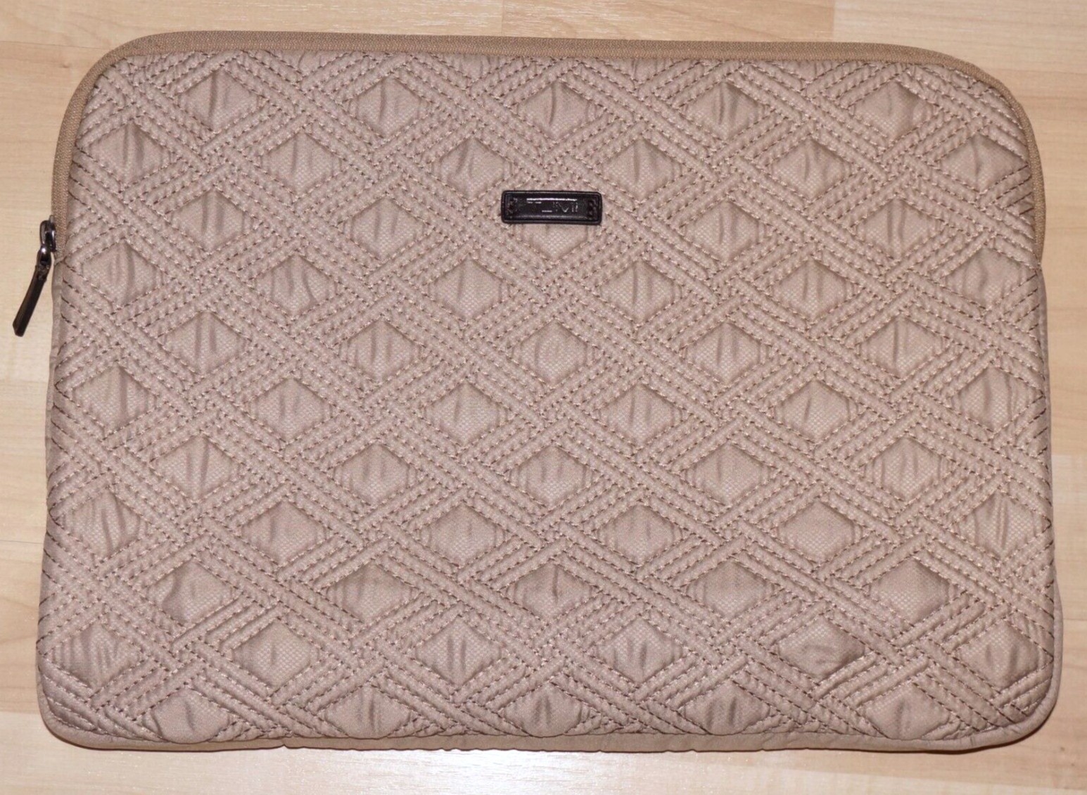 TUMI Large Gray Coated Canvas & Brown Leather Commuter Crossbody Attache’