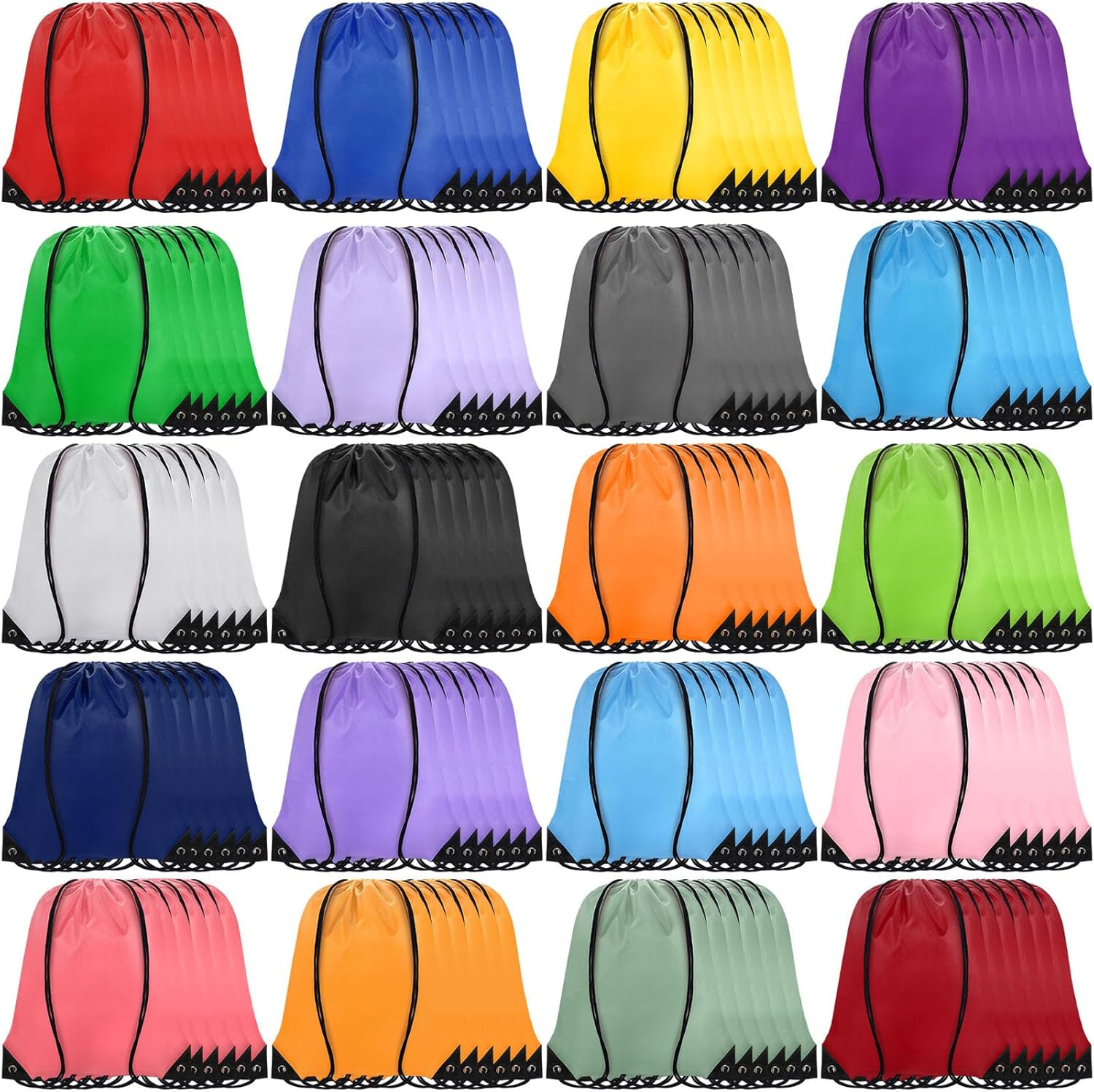 120 PCS Colorful Drawstring Backpacks for Sports & Travel – 20 Colors