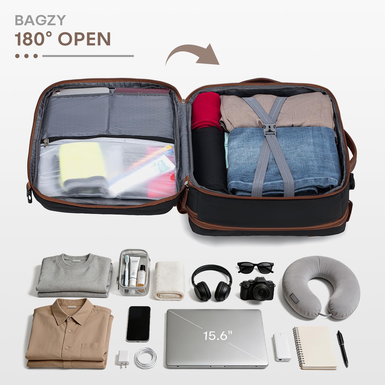 43x33x15cm Personal Item Bag Expandable 30L Travel Backpack 17x13x6 Inches Un…