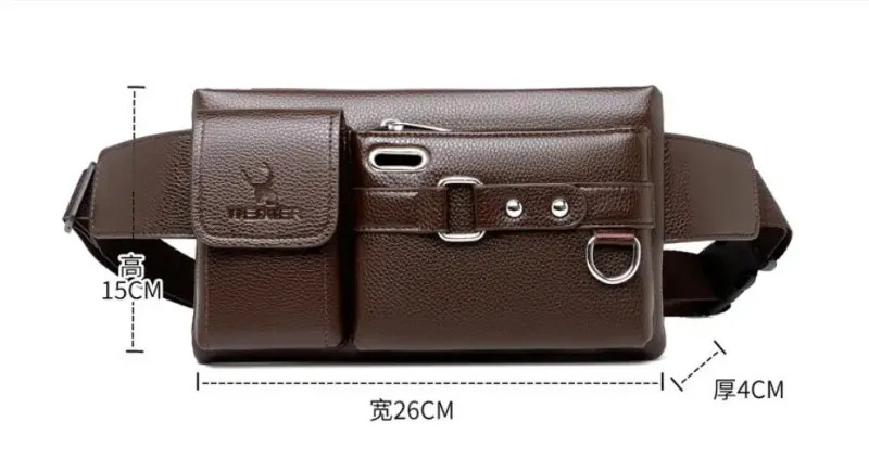 Men Shoulder Bag Pu Leather Business Messenger Bag for Man New