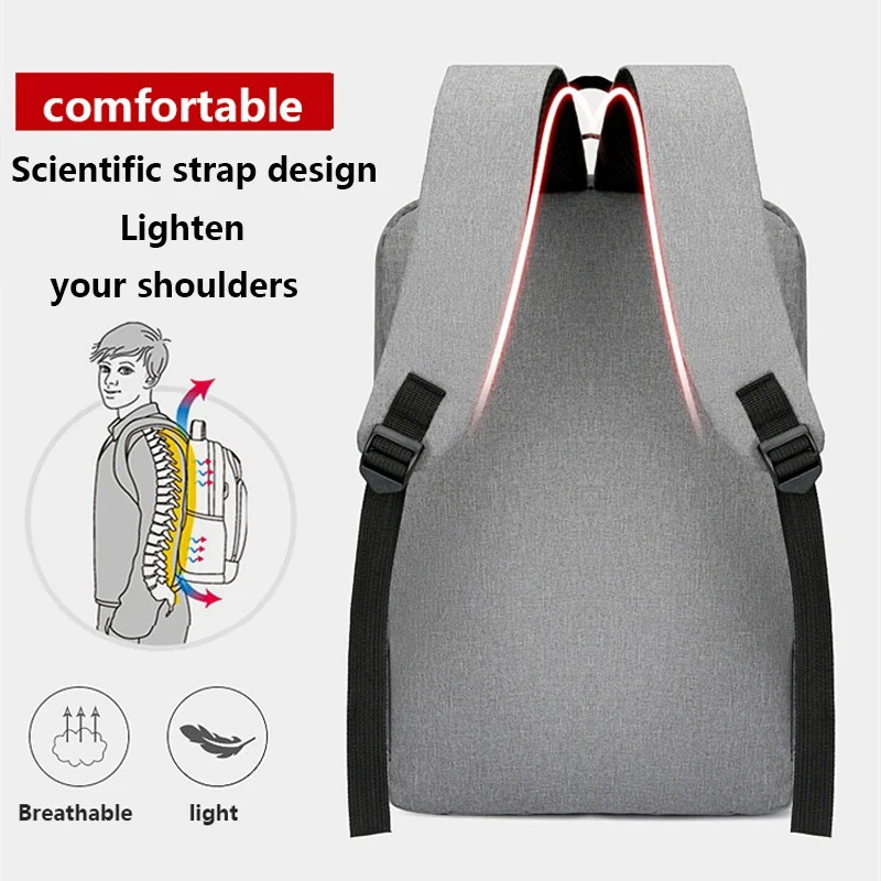 Men Laptop Backpack 15.6 Inch Waterproof USB Charging Business Travel School Bag