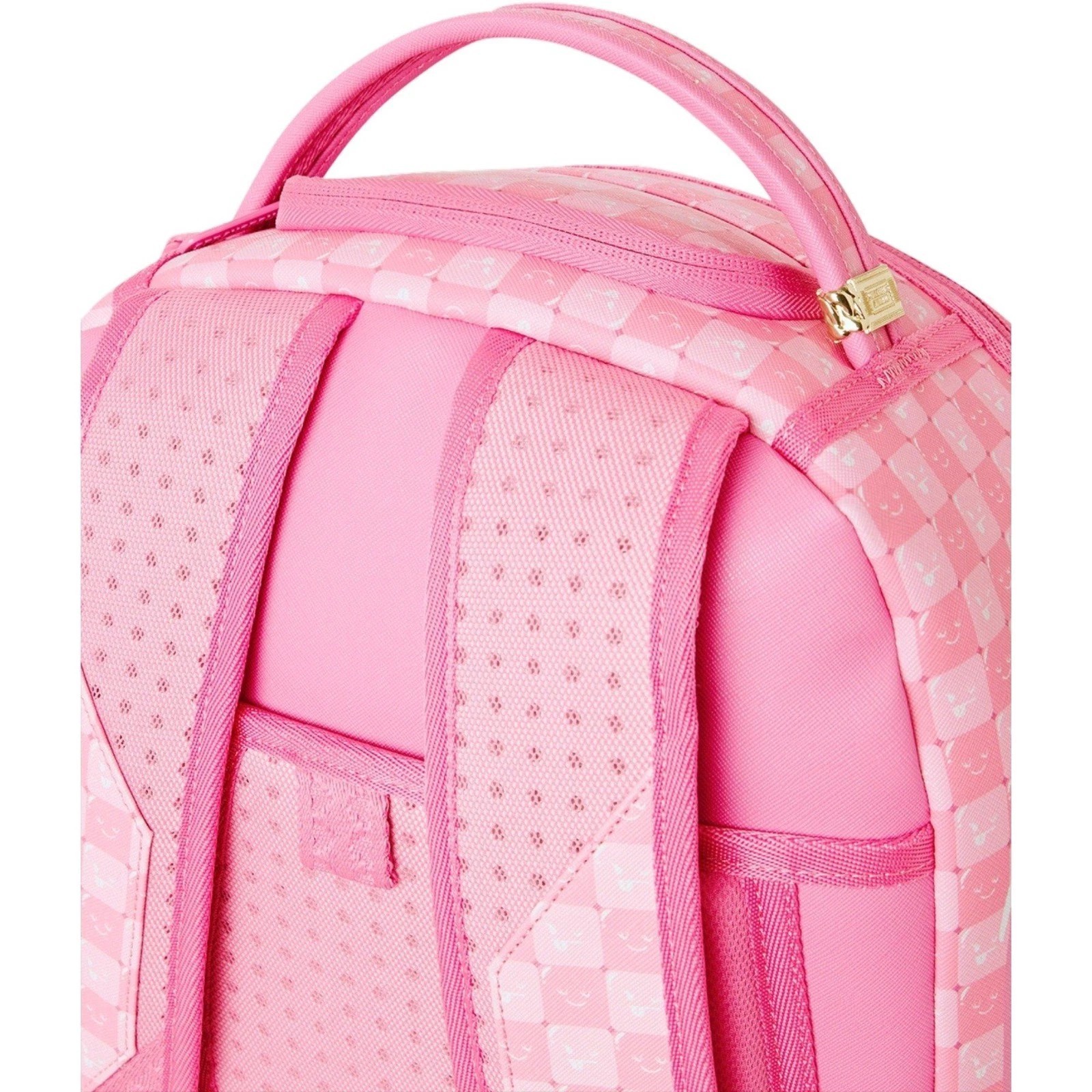 🔥🔥 Sprayground Pink Check Faces Backpack New Bookbag Large School Travel Bag