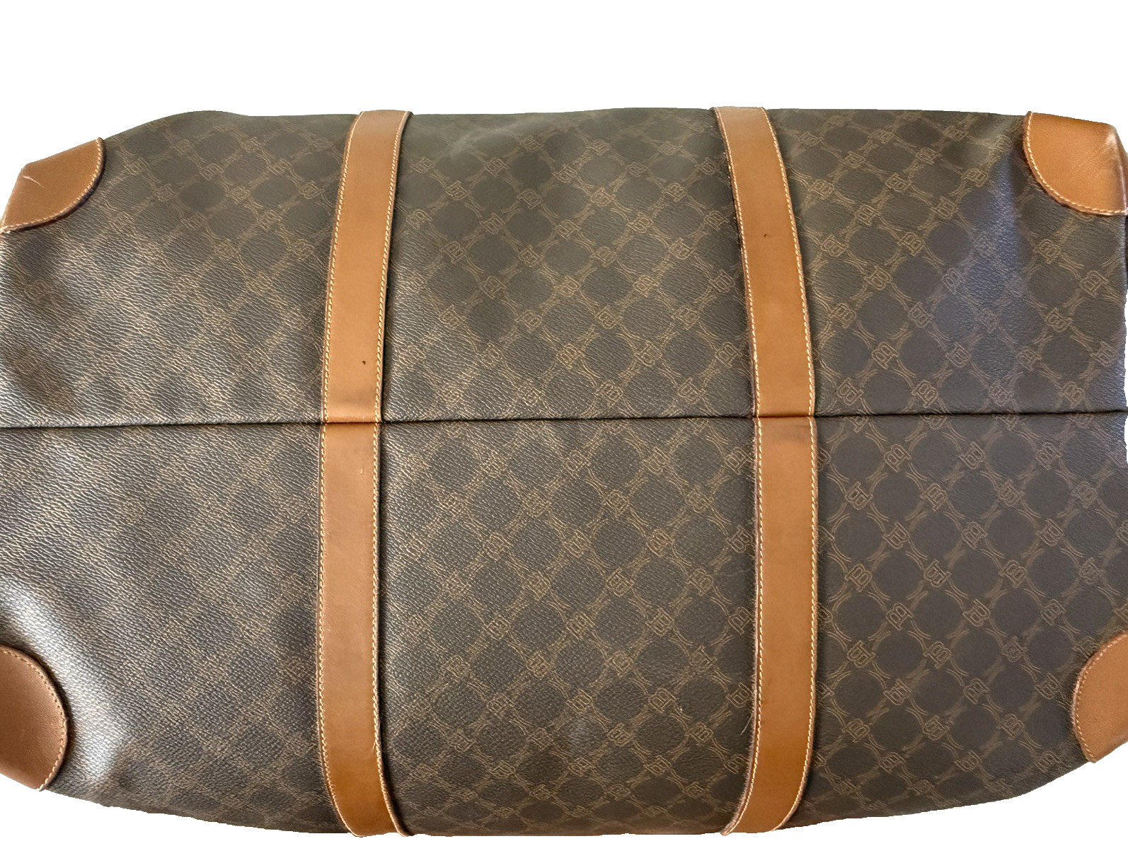 Authentic Vintage BALLY Monogram Canvas Weekender Boston Bag- Made in Italy