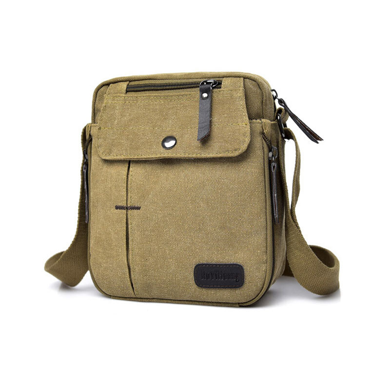 Mens Canvas Messenger Bag Durable Shoulder Crossbody School Bag for Teenage Boy