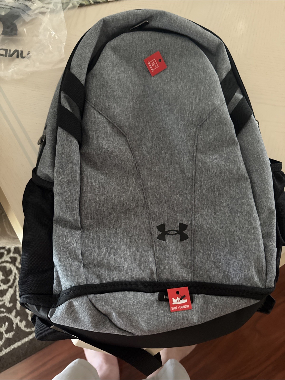 Under Armour UA Hustle 5.0 Team Backpack Gray School Laptop 1364182 – Brand New