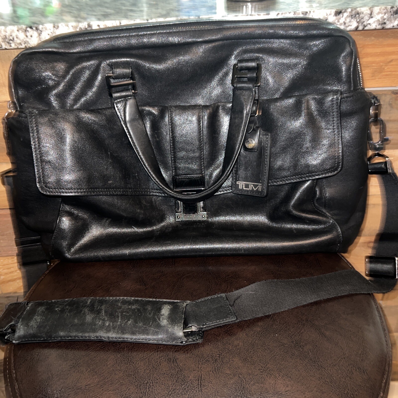 Tumi Beacon Hill Lawyers Briefcase Leather Laptop Bag Black 68560D