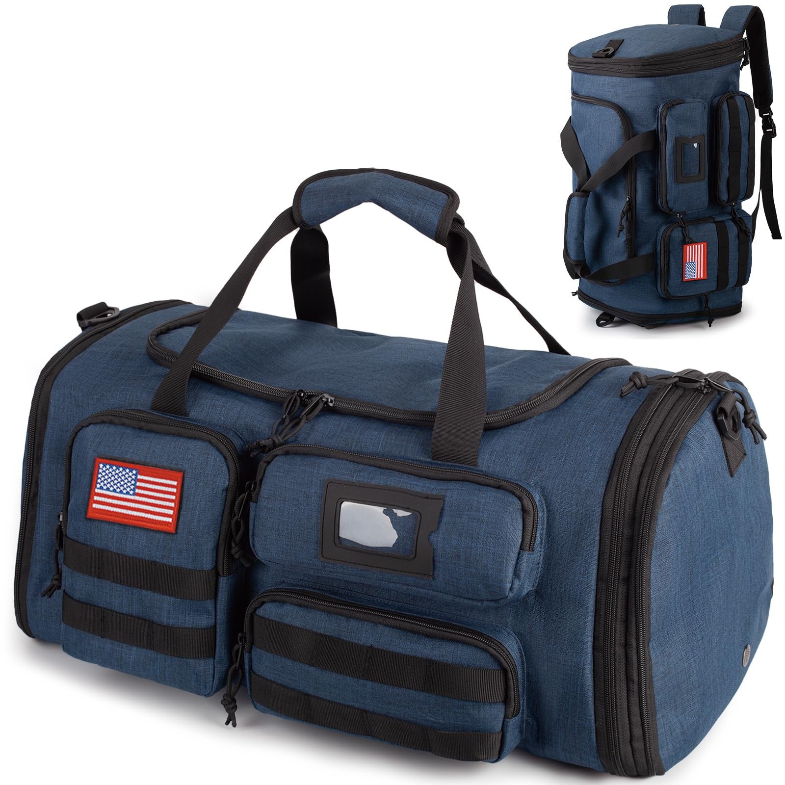 Expandable Gym Bag 58L Capacity Tactical 3-in-1 Duffle Backpack
