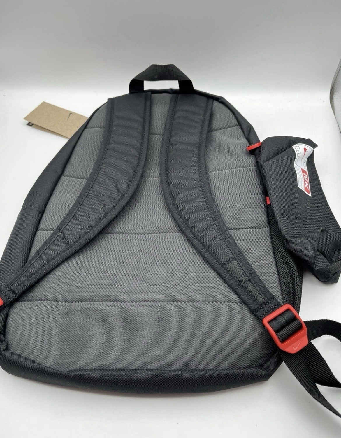New Nike Elemental Backpack Black And Red Logo Anthracite FNO956-010 Bag