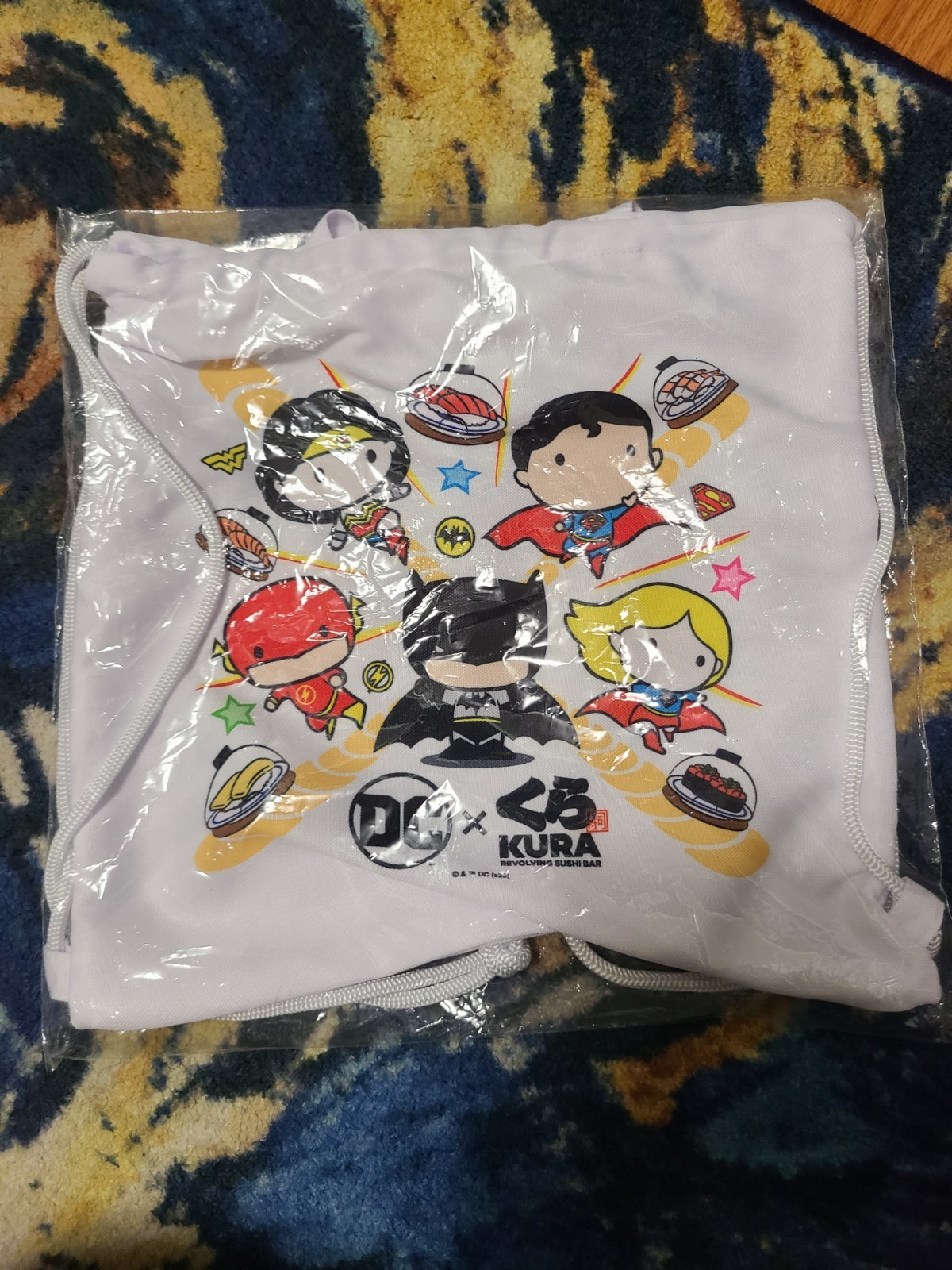 Kura Sushi / DC Comics Tote Bag Backpack * BATMAN * SUPERMAN * WONDER WOMAN*