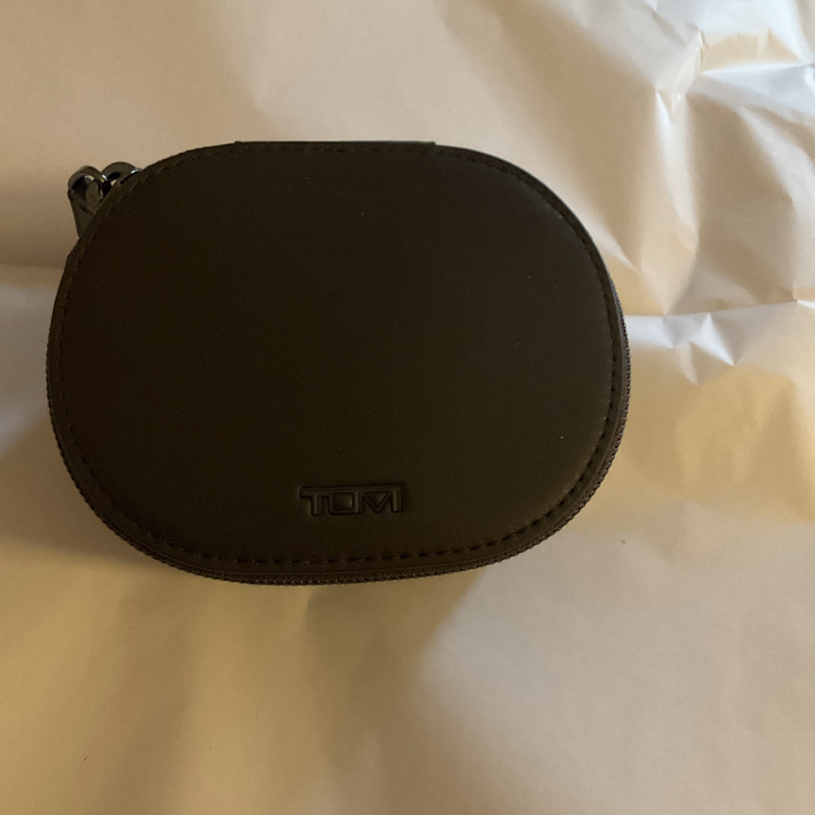 NEW Tumi Brown Leather Zip Around Travel SINGLE WATCH Case Roll Box – 4.25”
