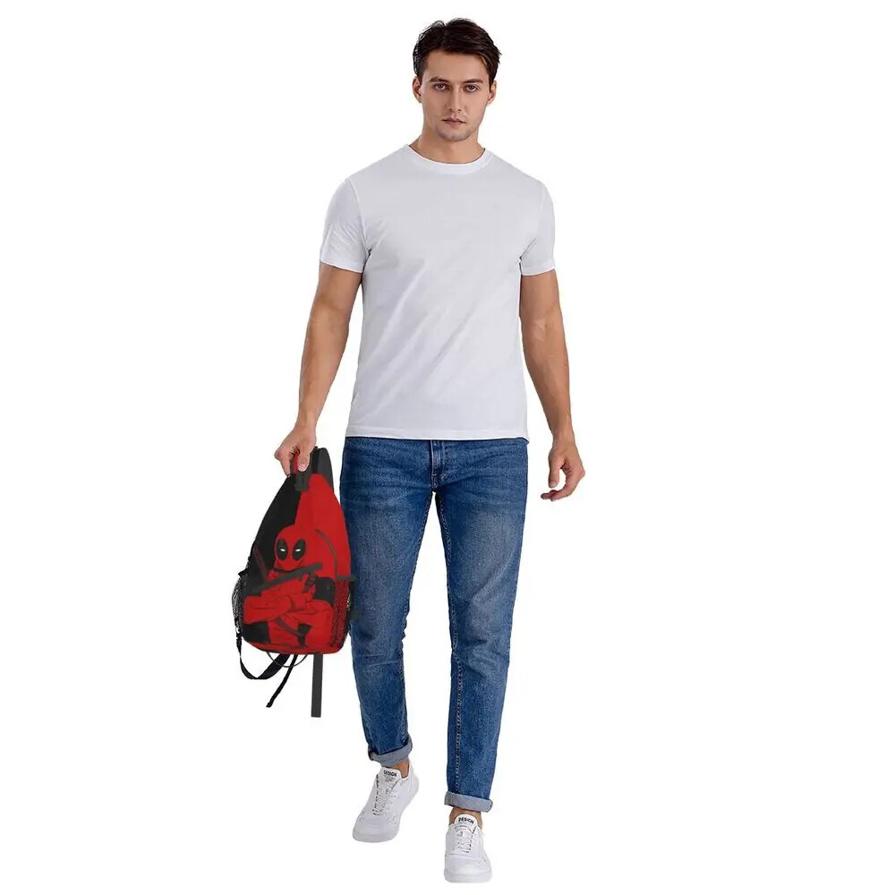 Casual Deadpool&MEN Sling Crossbody Backpack Men Shoulder Chest Bags Traveling