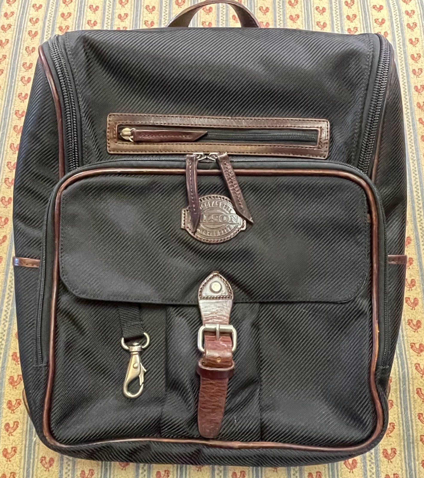 Filson Utilitarian Leather Accent Nylon Backpack repaired see description
