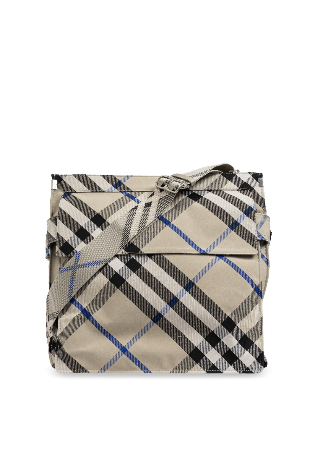 BURBERRY Beige Gray Nylon Shoulder Bag New And Authentic