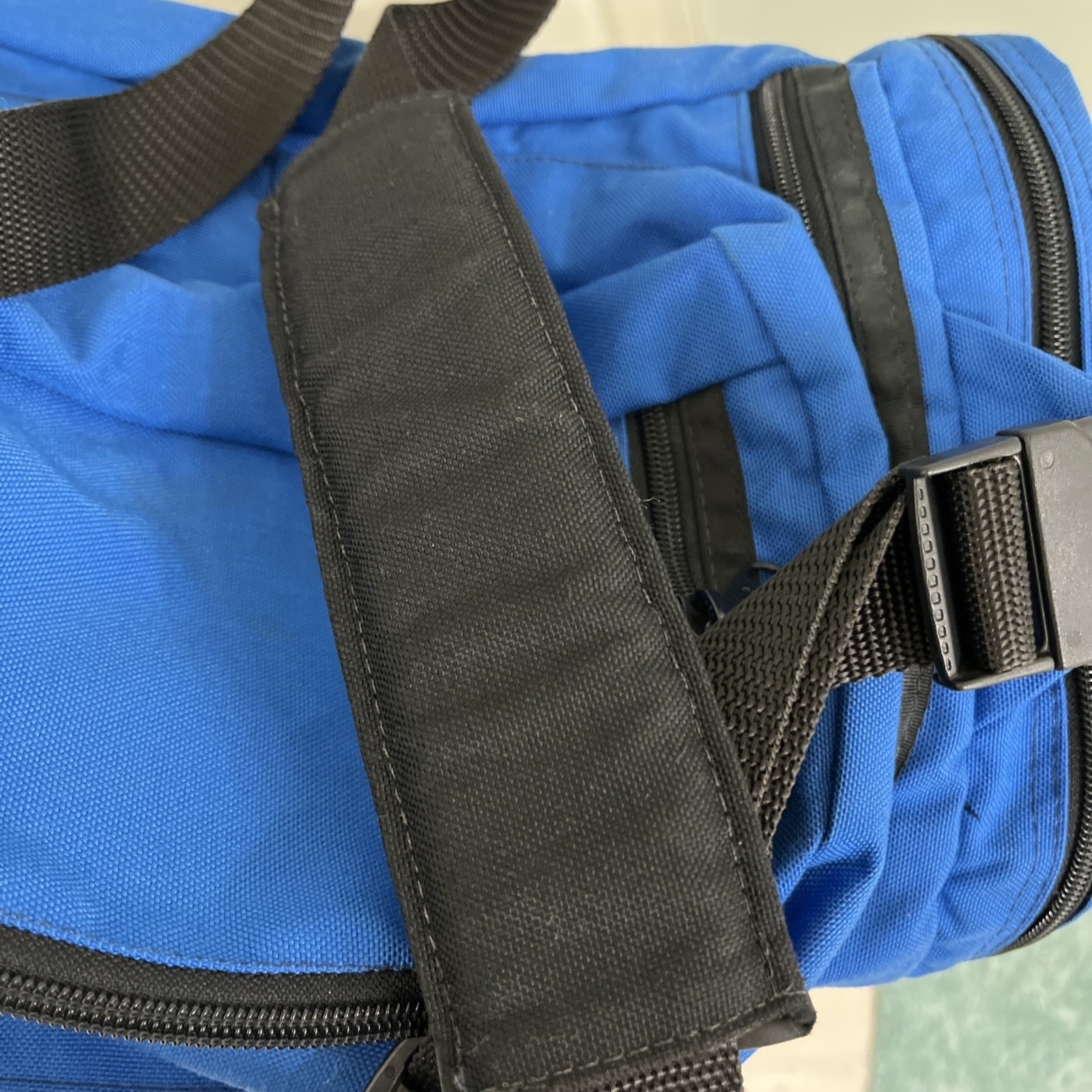 L.L. Bean Blue Fabric Zip Around Outdoor Adventure Duffle Bag