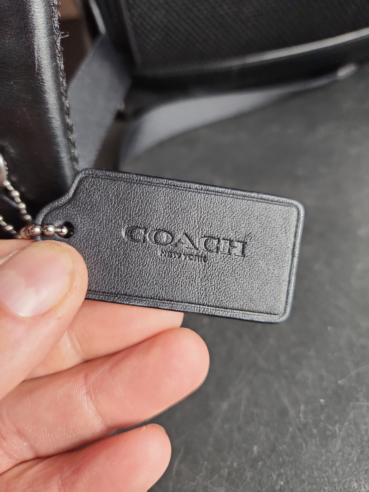 Coach Henry Pebbled Leather Backpack Carry Bag Blue Black F56013 Large Size