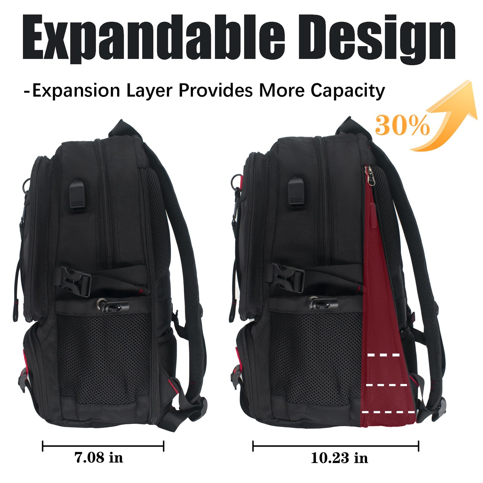 Extra Large Travel Laptop Backpack with USB Charging Port, Anti-Theft Design