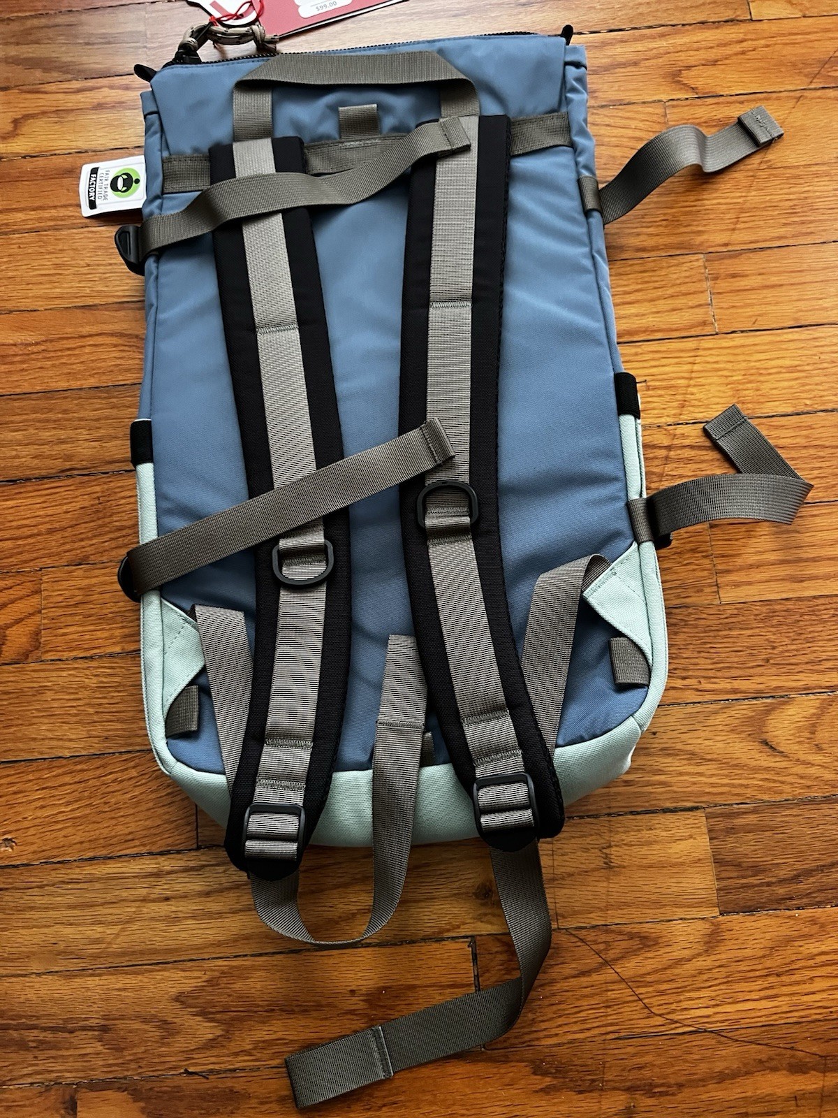NWT Topo Designs Rover Pack Classic Backpack Stone Blue / Ash Green 20L