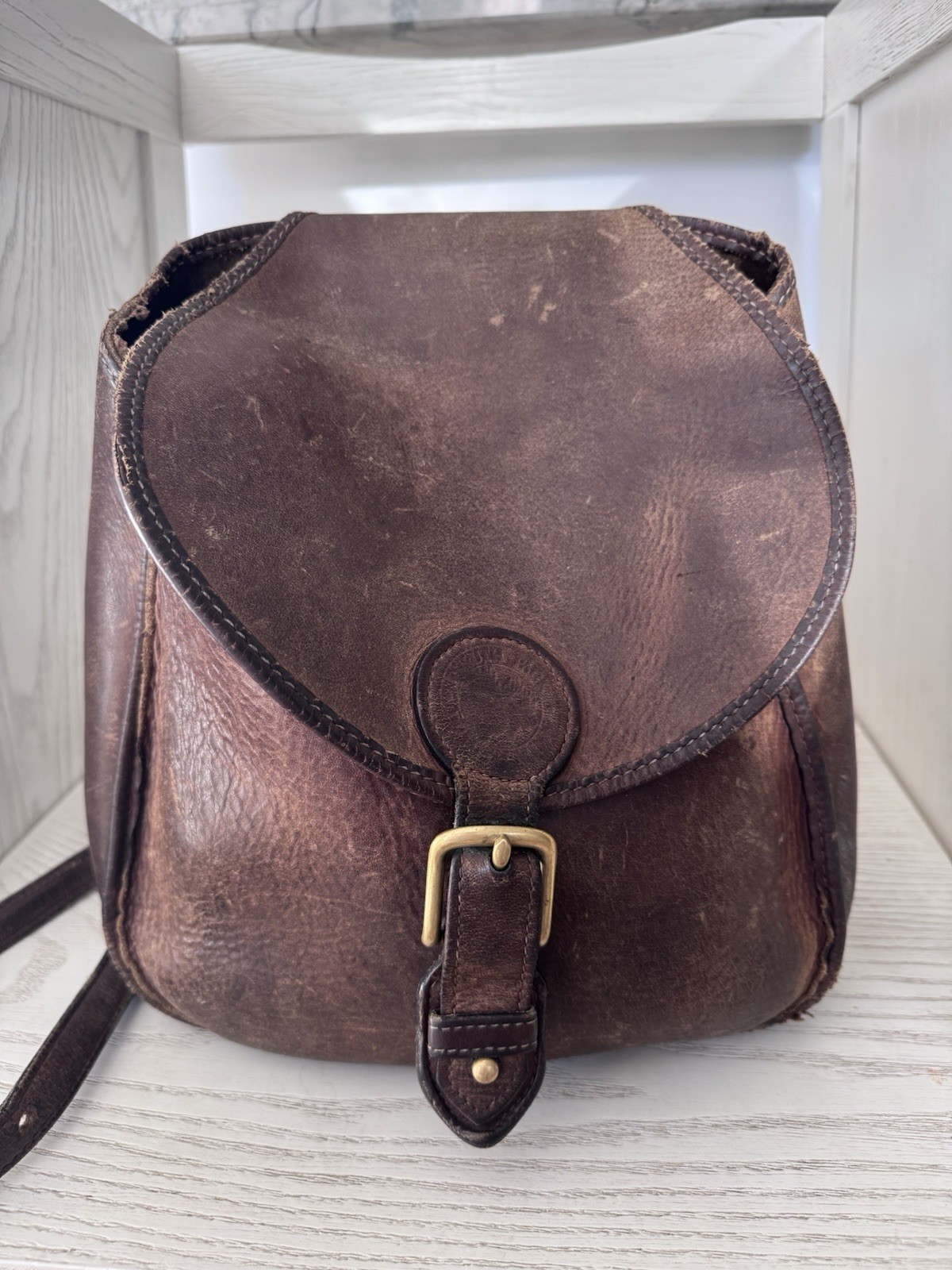 Vintage Duluth Pack Canvas Backpack Rucksack Brown Leather Flap Straps USA retro