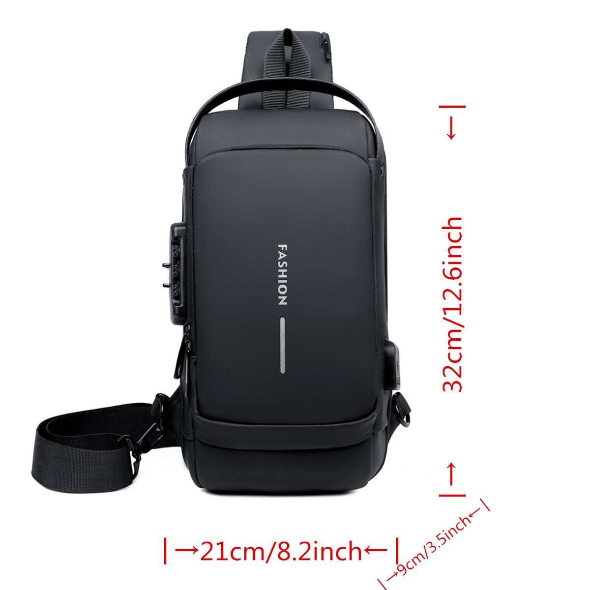 Password Lock Anti-theft Waterproof Oxford Cloth Shoulder Bag Chest Bag Backpack