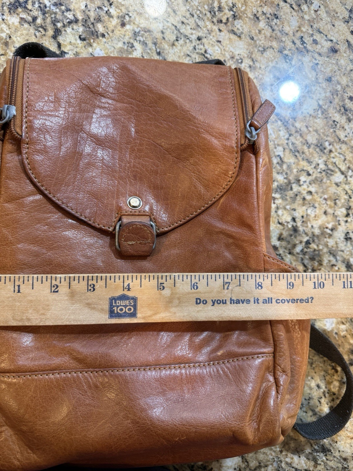 Jack Georges Voyager small cognac brown buffalo leather unisex backpack