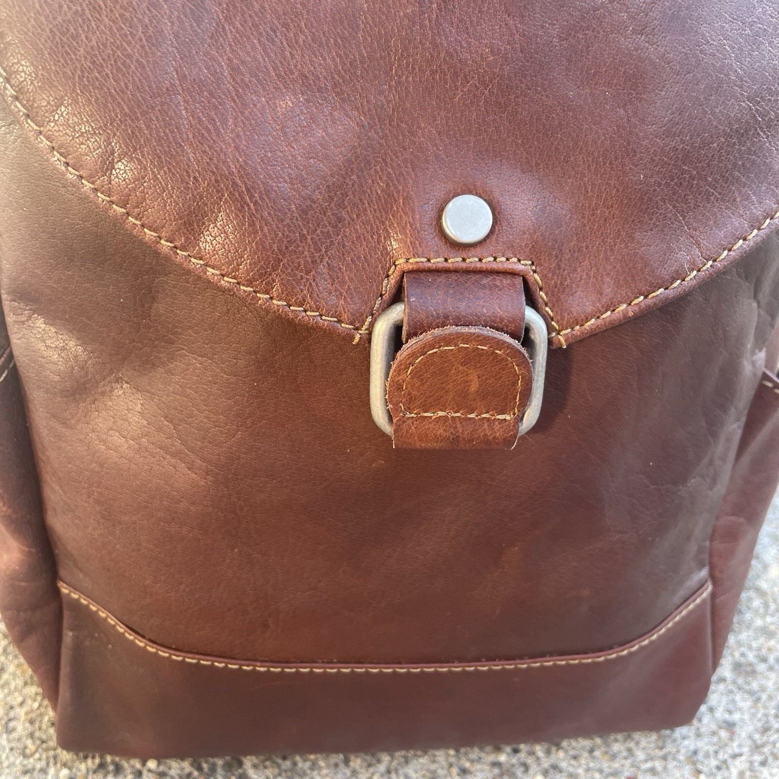 JACK GEORGES Unisex Backpack Voyager Convertible Brown Buffalo Leather