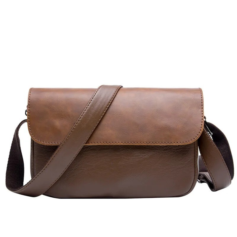 Retro Shoulder Bag Men Crossbody Street Fashion Soft Leather Messenger Handbags