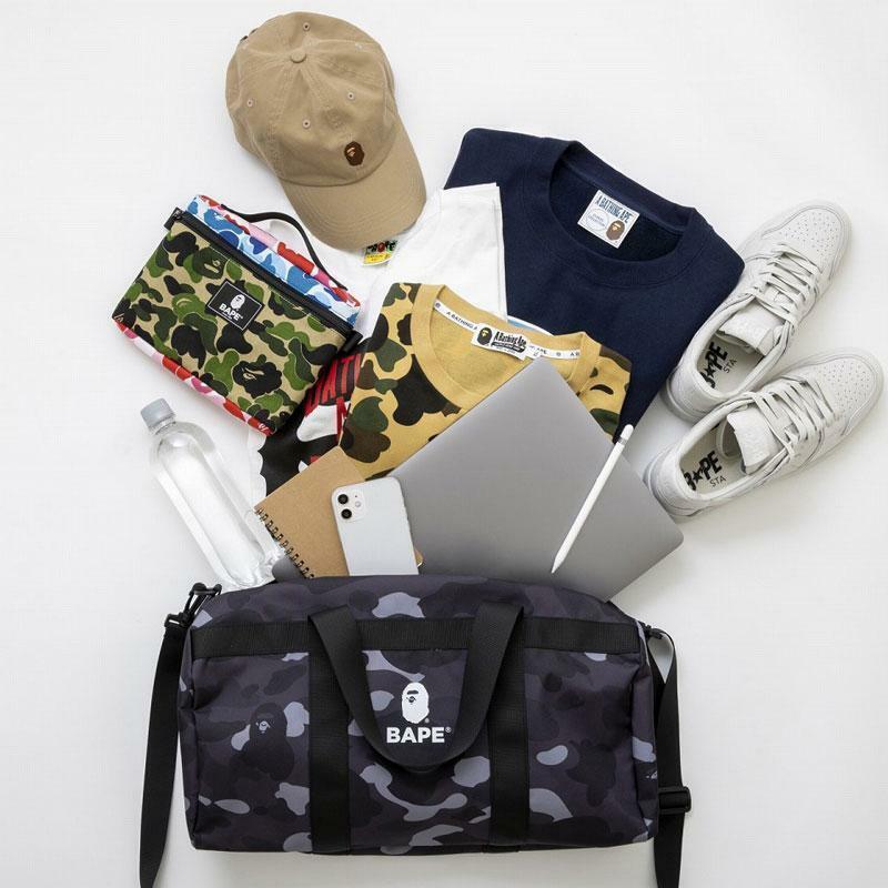 A Bathing Ape 2022 SPRING Collection BAPE black Boston Big Duffle Bag e-MOOK Cam