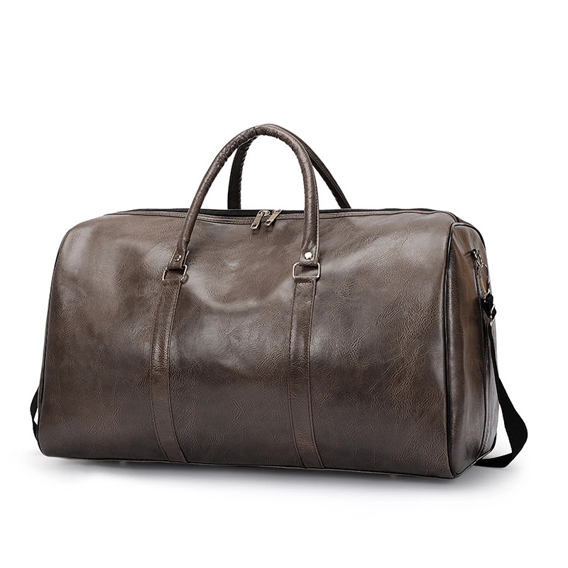 Premium PU Leather Travel Duffle Bag Men Women Weekender Overnight HandBag