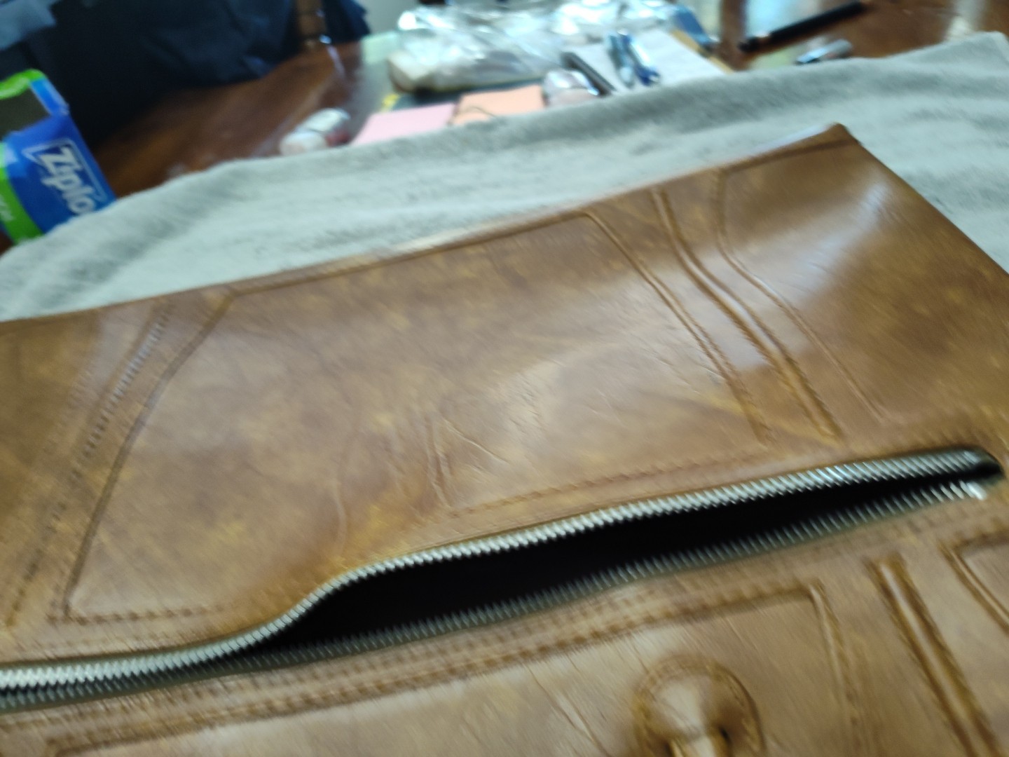 Vtg 1975 American Luggage Works Escort Brown Leather Briefcase Portfolio Attache