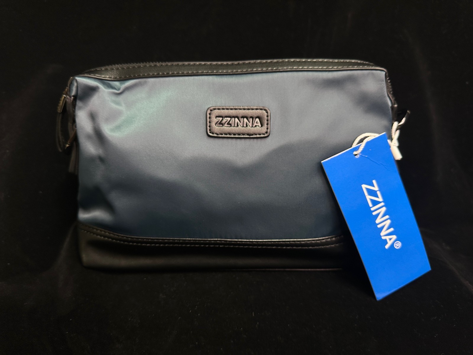 ZZINNA Men’s Messenger Crossbody Bag | Travel Tech Organizer Toiletry Kit | Blue